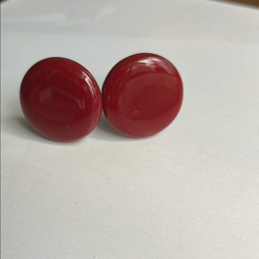 1 inch round, dark carnelian Glass cabinet hardware. Hand made by me.